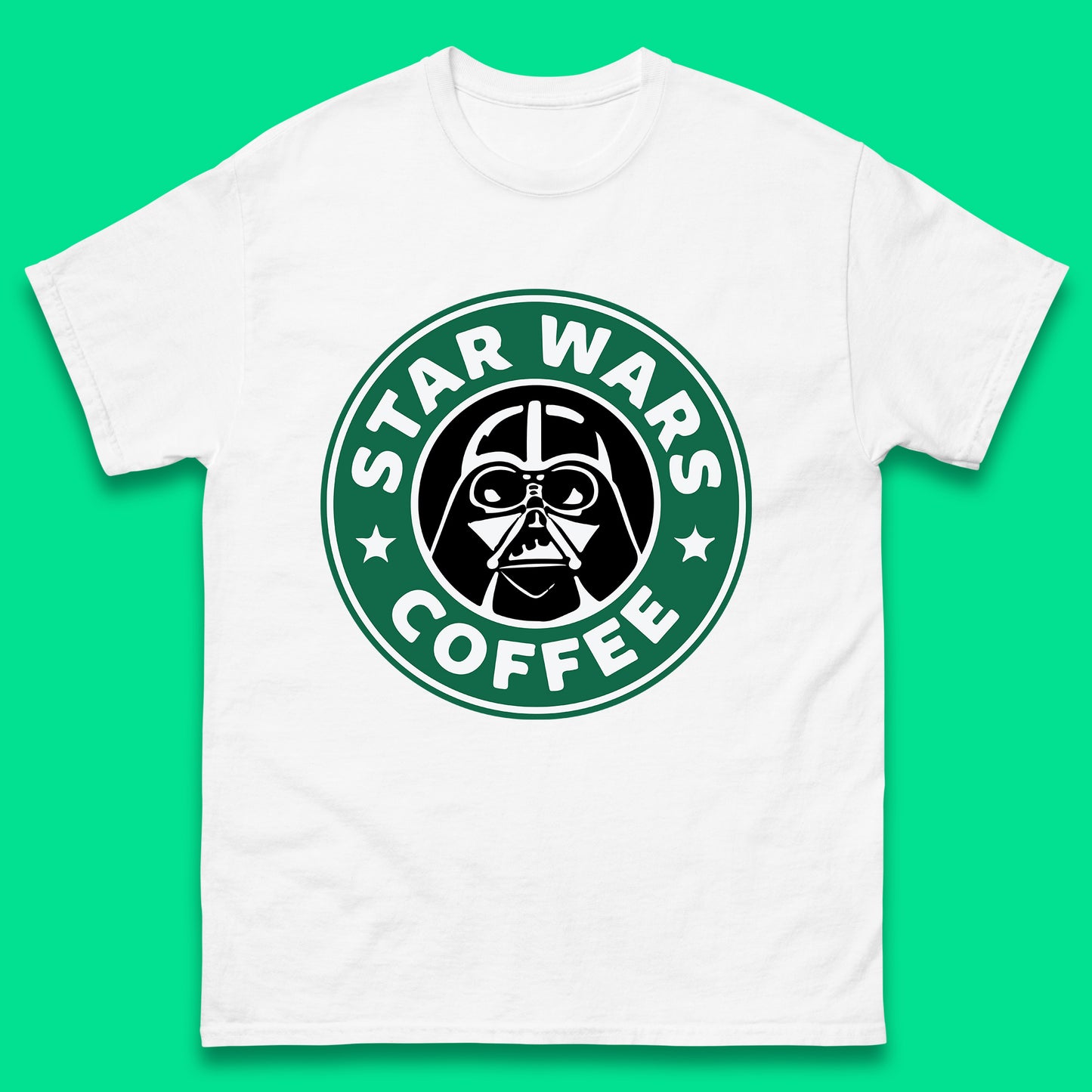 Sci-fi Action Adventure Movie Character Darth Vader Star Wars Coffee Starbucks Coffee Spoof Star Wars 46th Anniversary Mens Tee Top