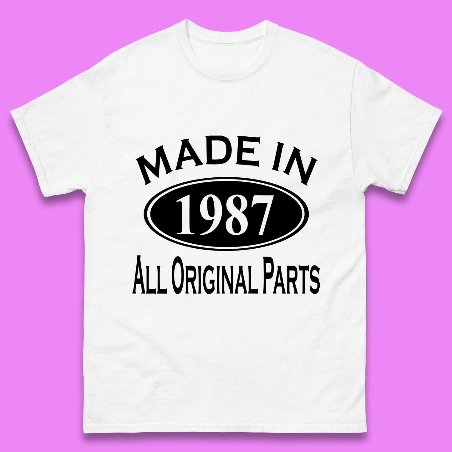 Made In 1987 All Original Parts Vintage Retro 36th Birthday Funny 36 Years Old Birthday Gift Mens Tee Top