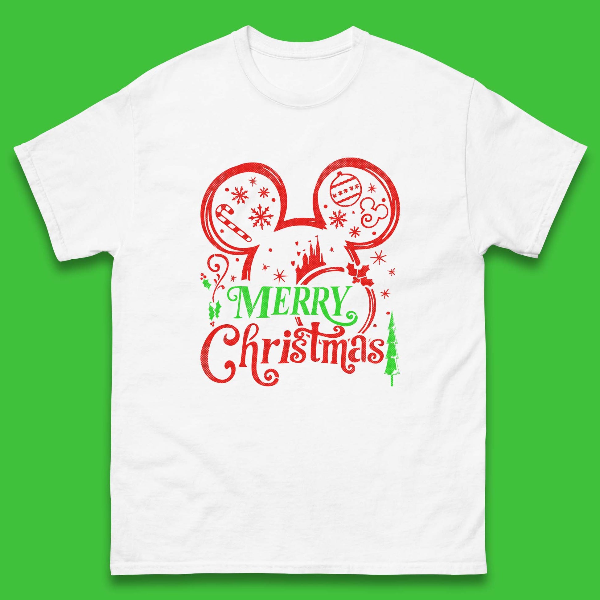 mickey mouse head christmas t shirt