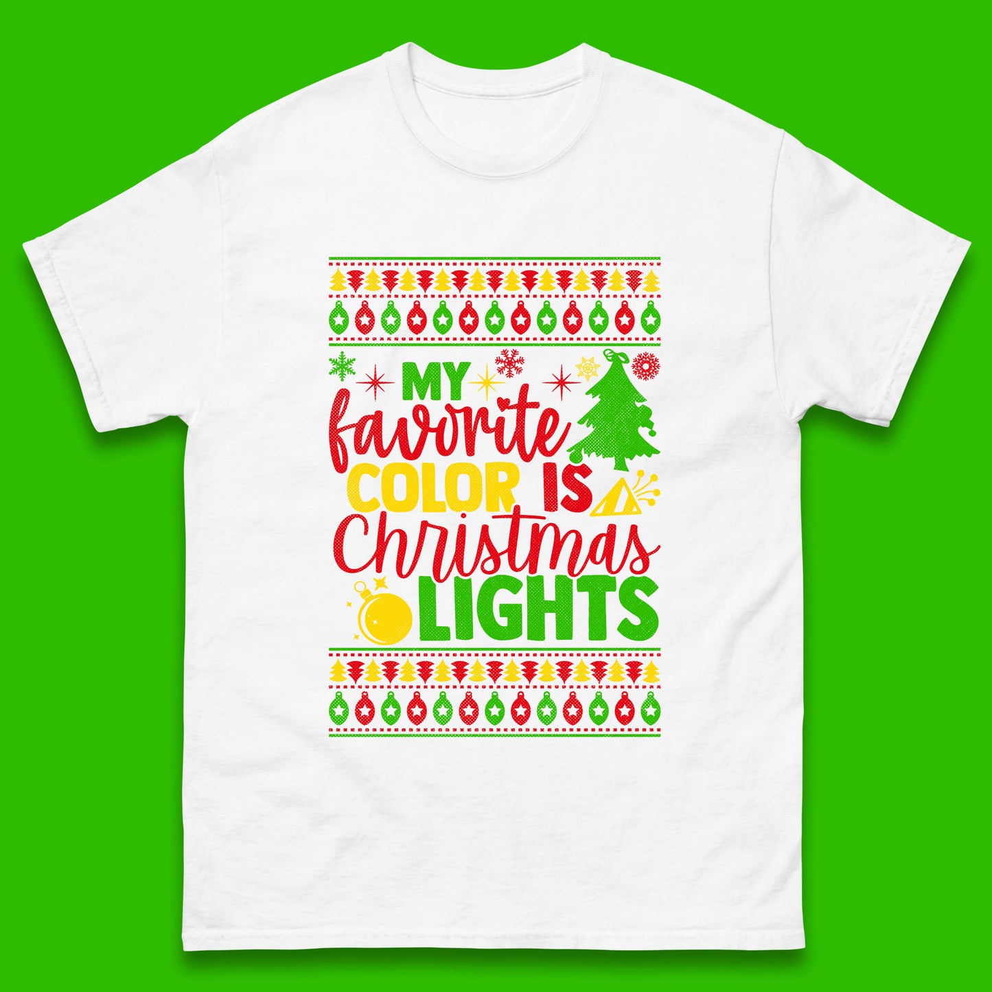 my favorite color is christmas lights t shirt