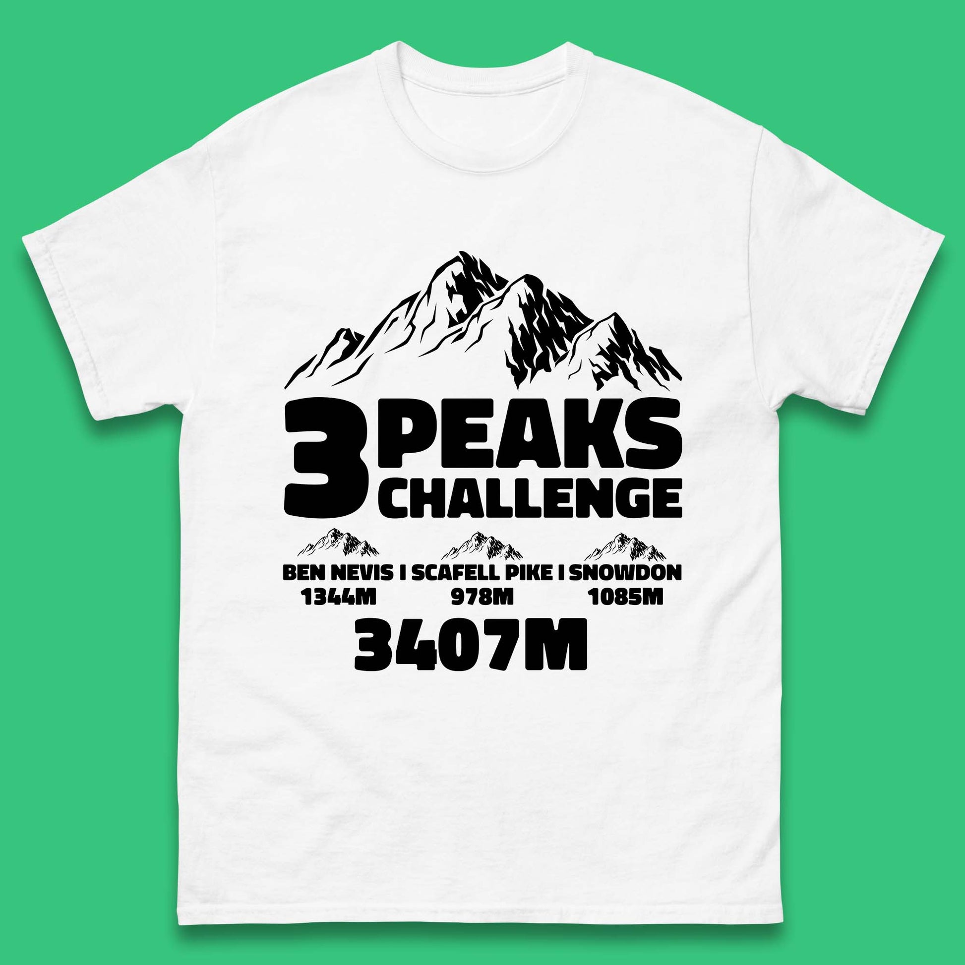 3 Peaks Challenge Hiking Mens T Shirt