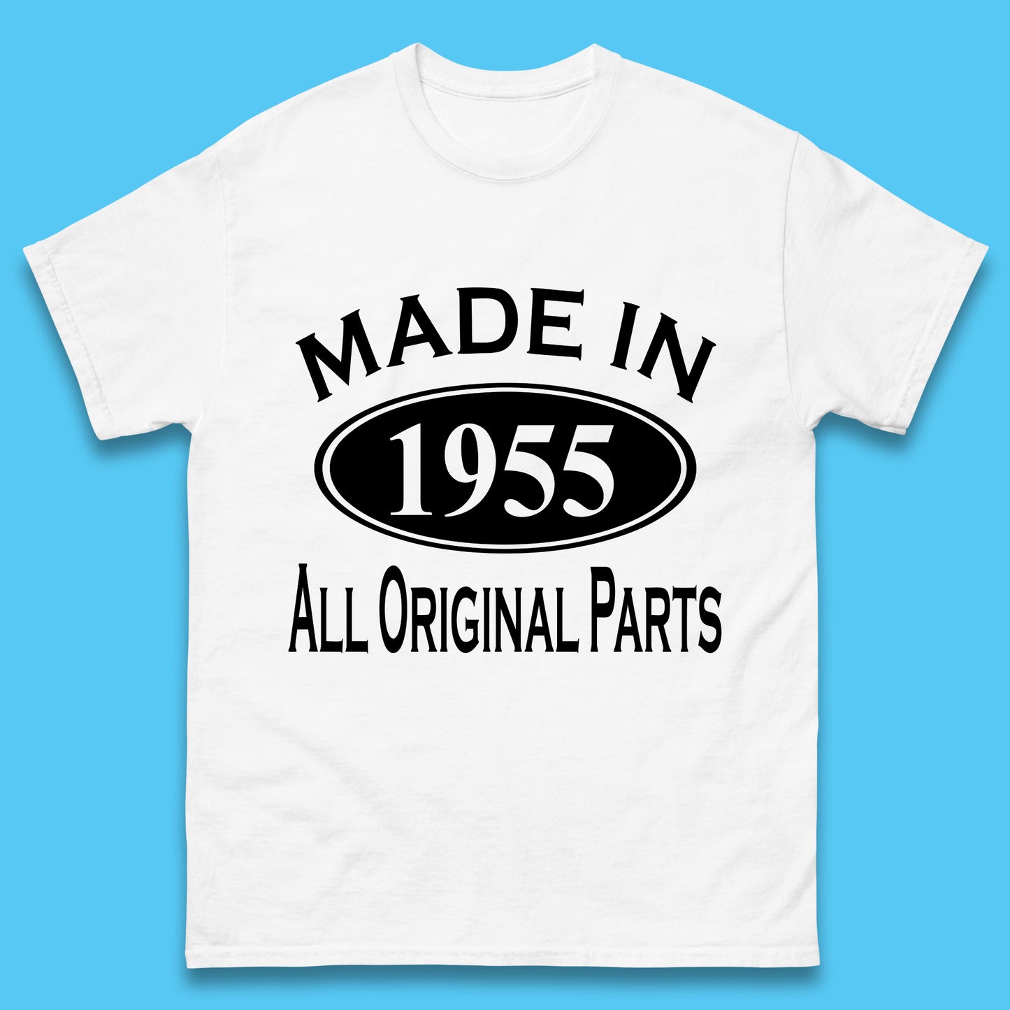 Made In 1955 All Original Parts Vintage Retro 68th Birthday Funny 68 Years Old Birthday Gift Mens Tee Top