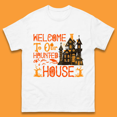 Welcome To Our Haunted House Halloween Horror Scary Spooky House Mens Tee Top