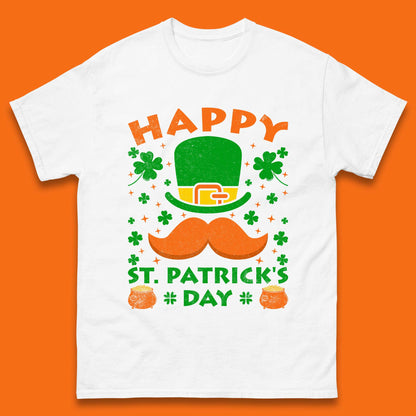 Leprechaun Hat & Ginger Mustache Mens T-Shirt