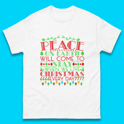 peace on earth christmas quote t shirt