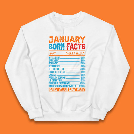 January Born Facts Kids Jumper