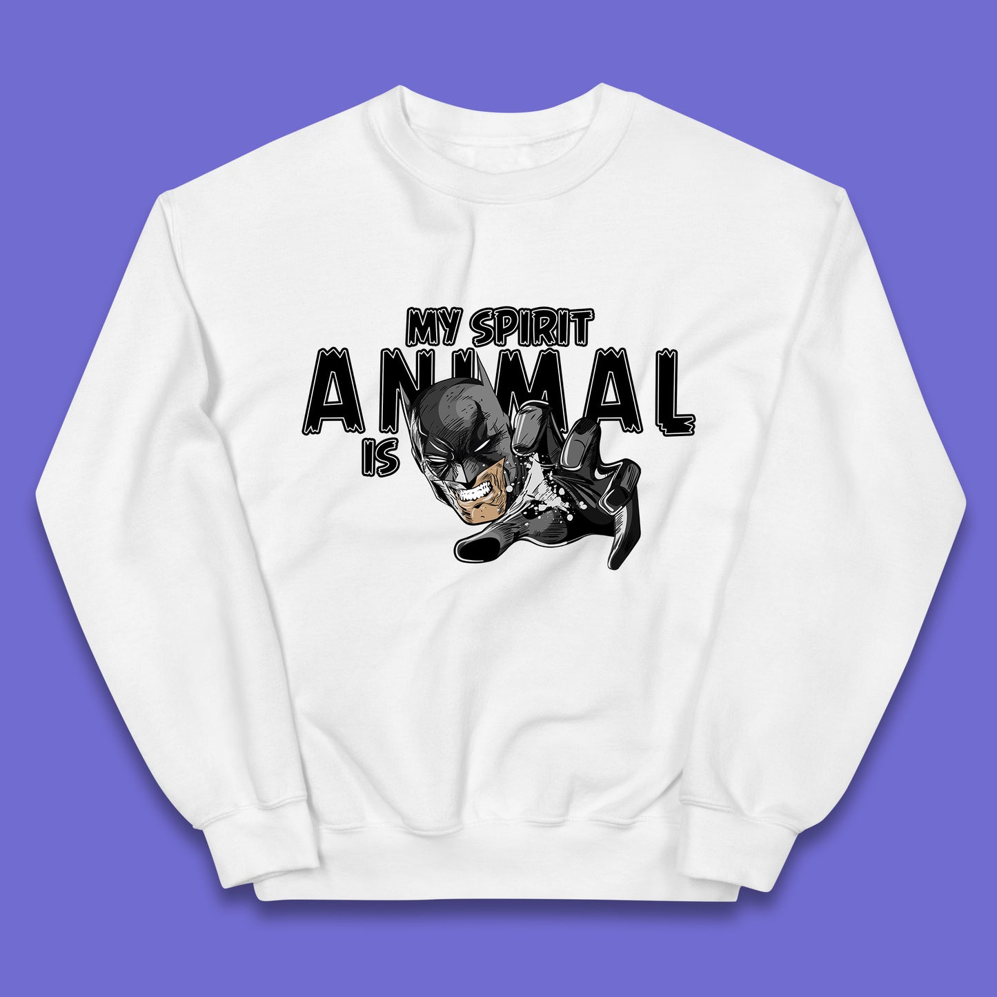 My Spirit Animal Is Batman Funny DC Comics Humor Statement Superhero DC Movie Character Kids Jumper