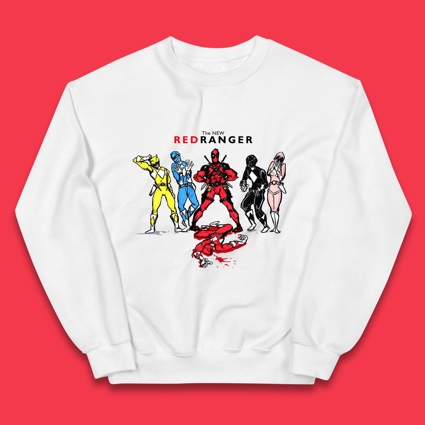 The New Red Ranger Deadpool (Marvel Comics) Vs Red Ranger (Power Rangers) Superhero Kids Jumper