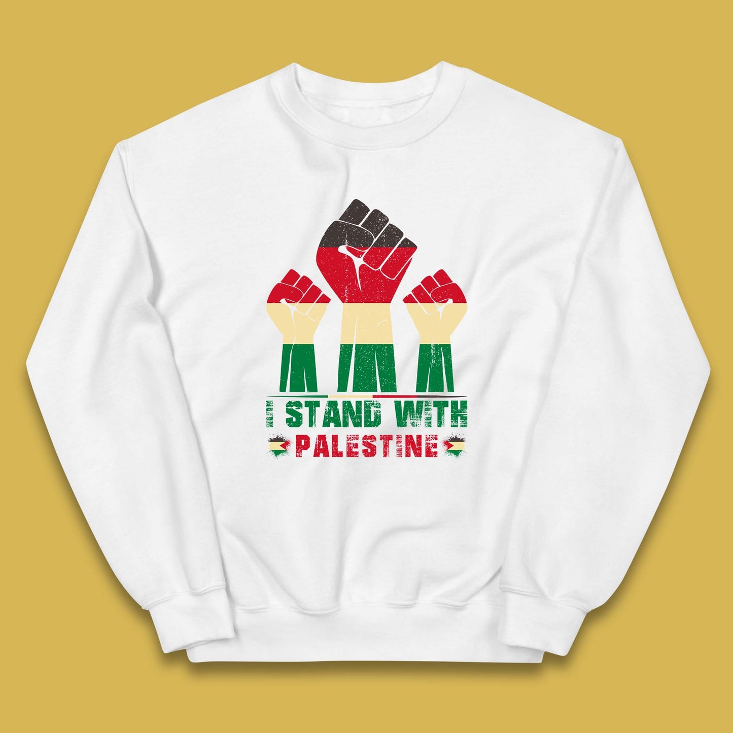 I Stand With Palestine Freedom Protest Fist Support Palestine Save Gaza Kids Jumper