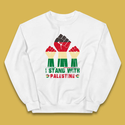 I Stand With Palestine Freedom Protest Fist Support Palestine Save Gaza Kids Jumper