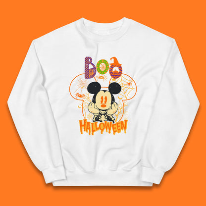 Boo Halloween Mickey Mouse Skeleton Horror Scary Disney Halloween Disneyland Trip Kids Jumper