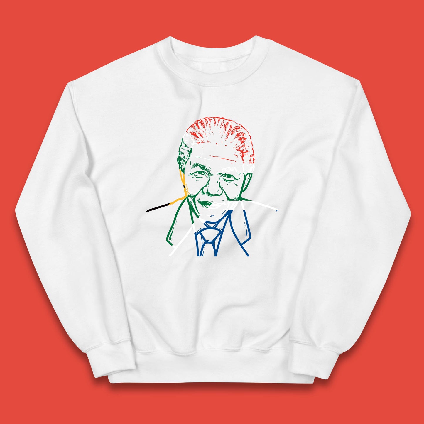 Nelson Mandela Line Art Portrait Black Lives Matter Nelson Mandela International Day Kids Jumper