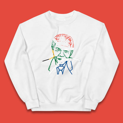 Nelson Mandela Line Art Portrait Black Lives Matter Nelson Mandela International Day Kids Jumper