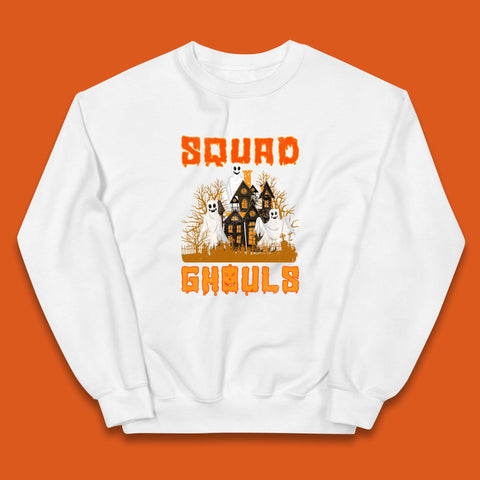 Squad Ghouls Halloween Boo Ghost Horror Scary Haunted House Kids Jumper