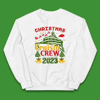 Christmas Cruisin Crew 2023 Xmas Cruise Vacation Cruising Squad Kids Jumper