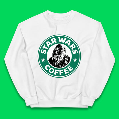 Chewbacca Star Wars Coffee Sci-fi Action Adventure Movie Character Starbucks Coffee Spoof 46th Anniversary Kids Jumper