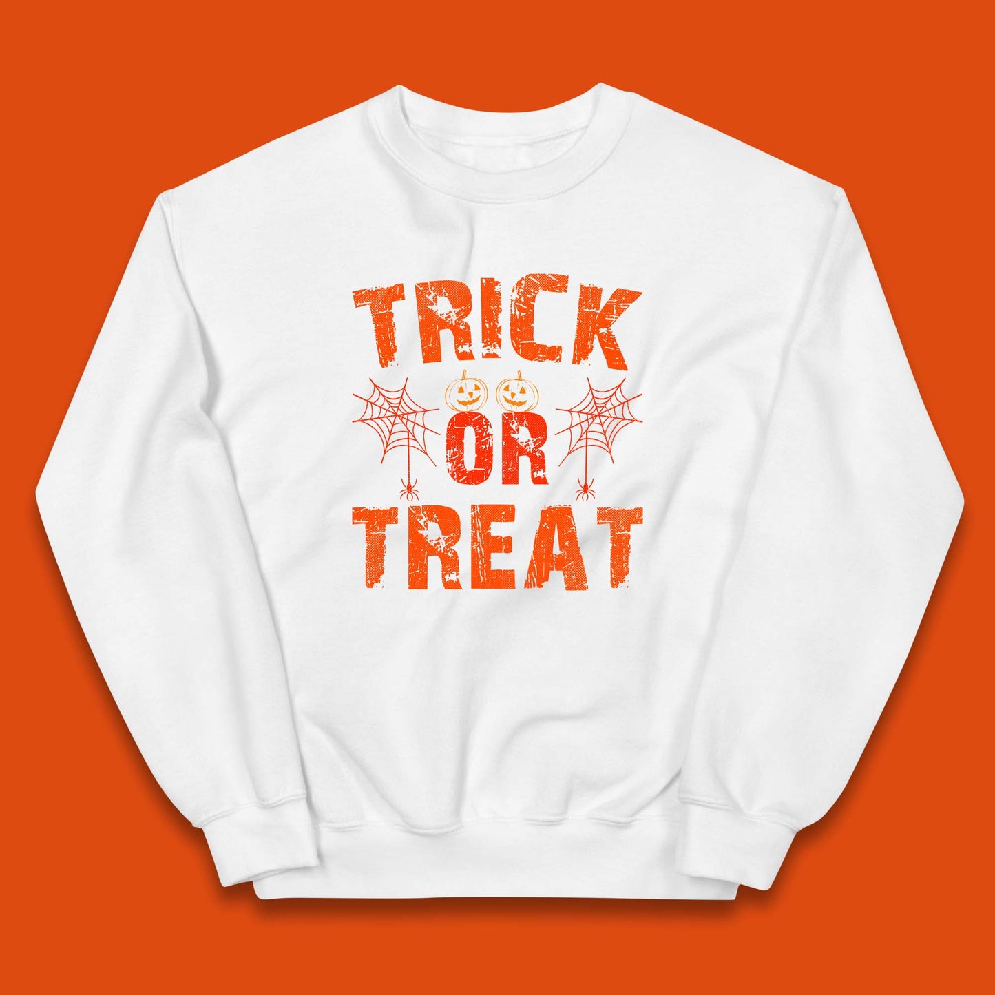 Trick Or Treat Happy Halloween Horror Scary Spooky Season Vibes Kids Jumper