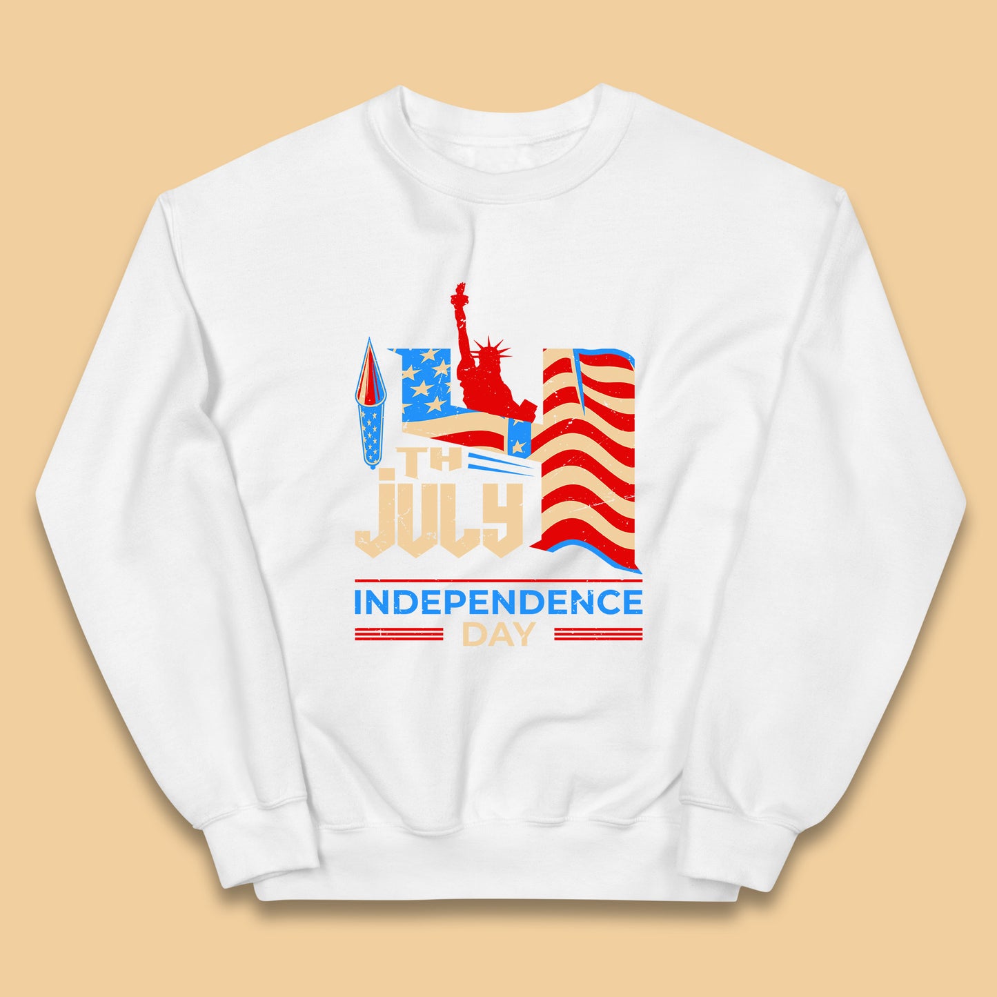 Statue Of Liberty 4th July USA Independence Day Celebration Fireworks Kids Jumper