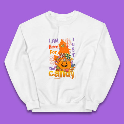 I'm Just Here For The Candy Halloween Trick Or Treat Kids Jumper