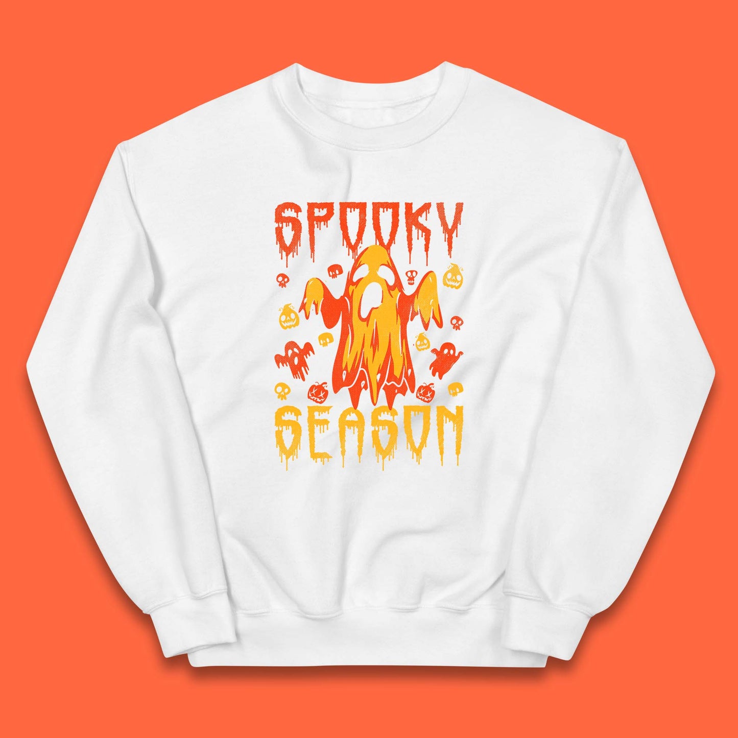 Spooky Season Halloween Ugly Scary Boo Ghost Halloween Vibes Kids Jumper