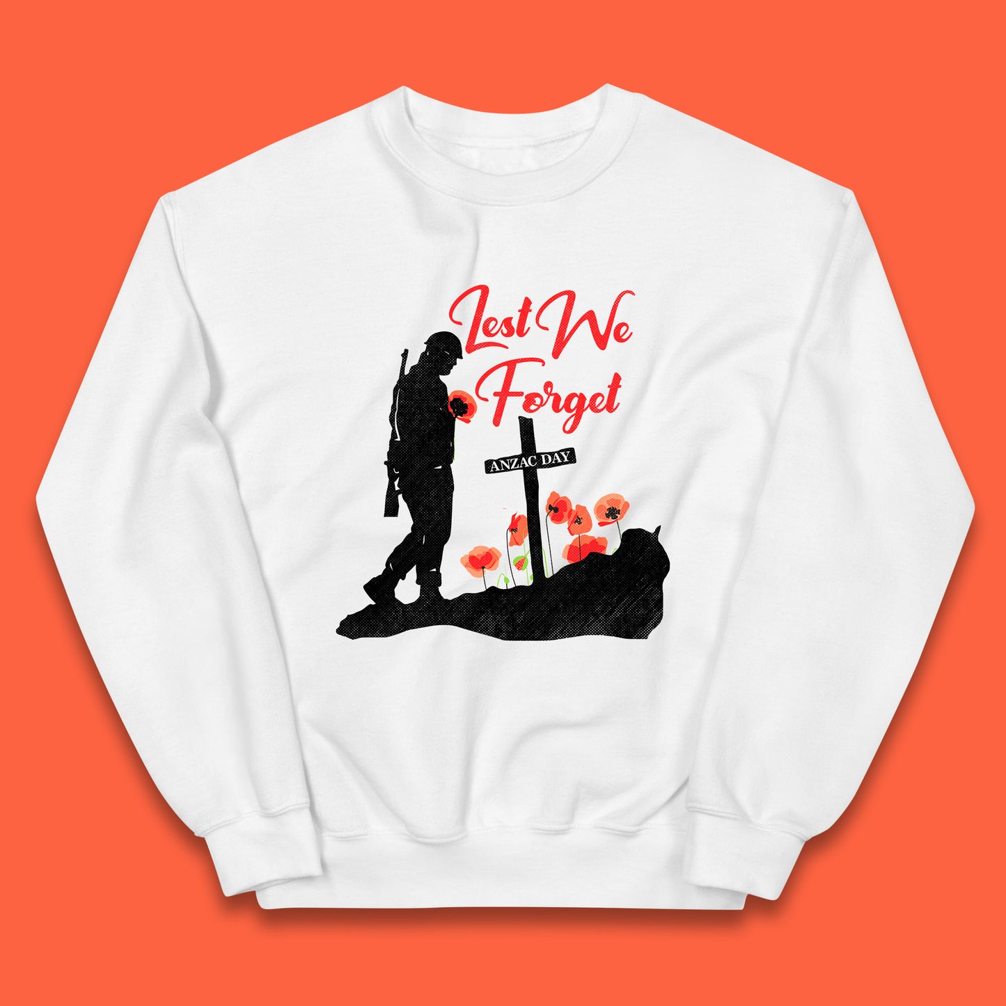 Anzac Day Lest We Forget Poppy Flowers Remembrance Day British Armed Forces Kids Jumper