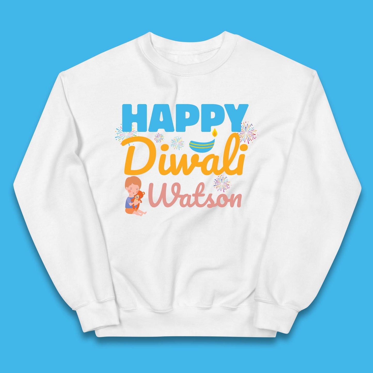 Personalised Happy Diwali Festival Of Lights Your Name Indian Diwali Holiday Celebration Kids Jumper