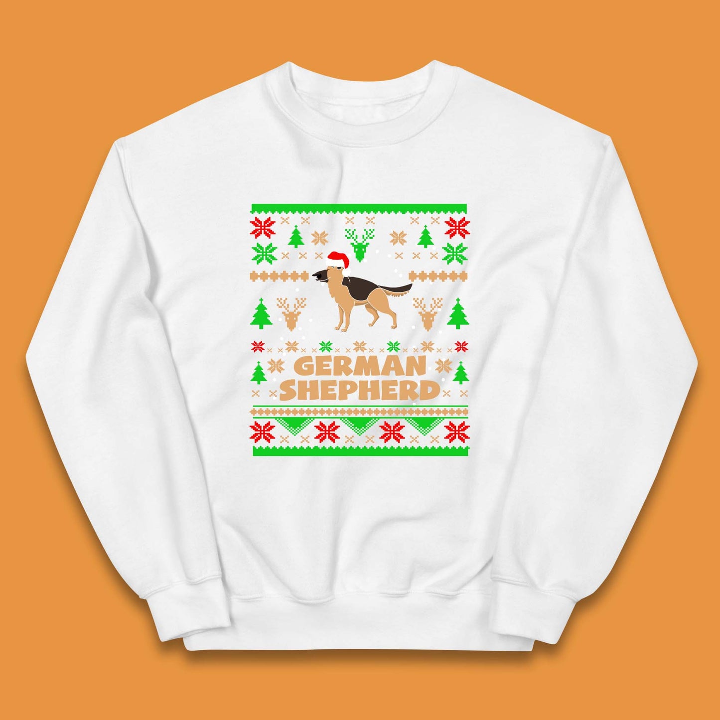 German Shepherd Dog Christmas Kids Jumper