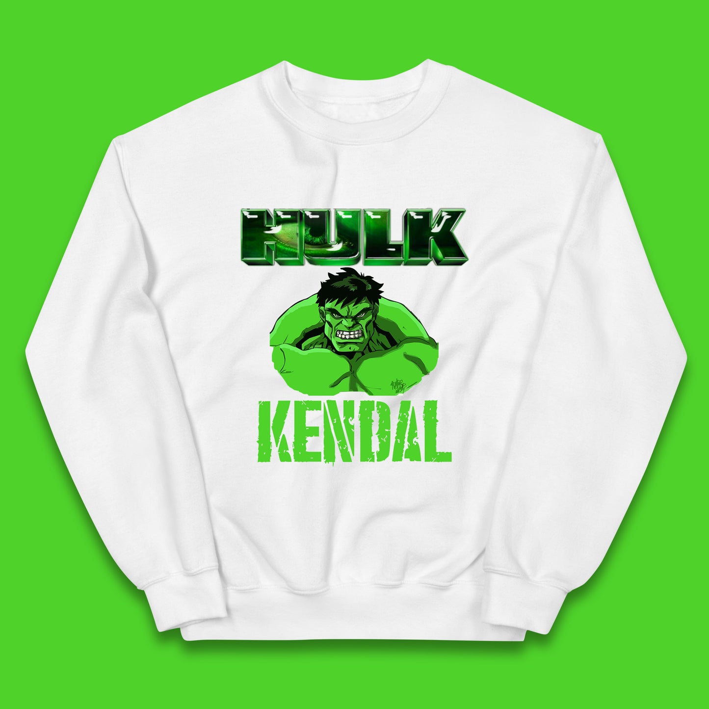 Personalised Hulk Your Name Marvel’s The Incredible Hulk  Marvel Avengers Hulk Giant Man Angry Hulk Superhero Kids Jumper