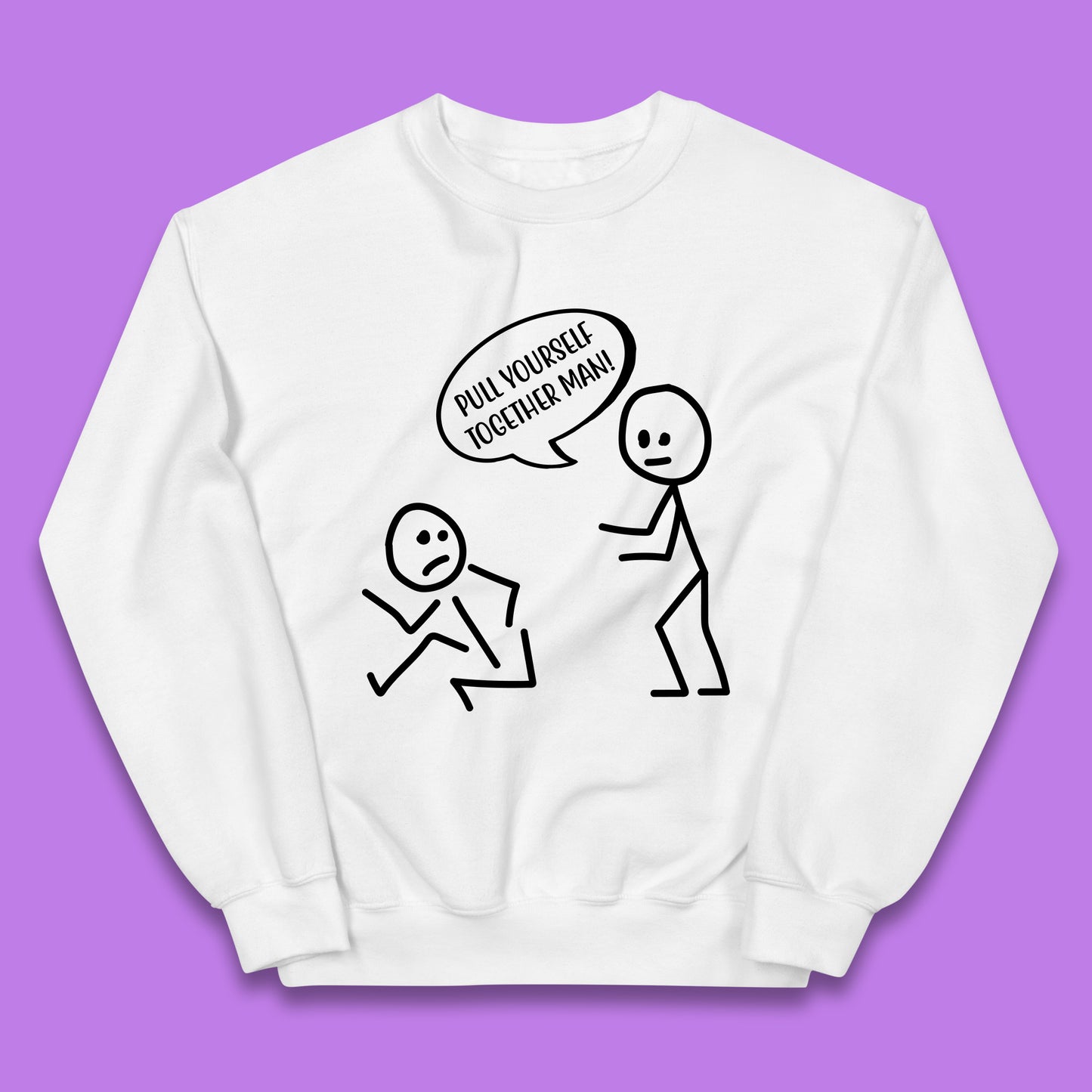 Pull Yourself Together Man! Novelty Sarcastic Funny Stick Figure Kids Jumper