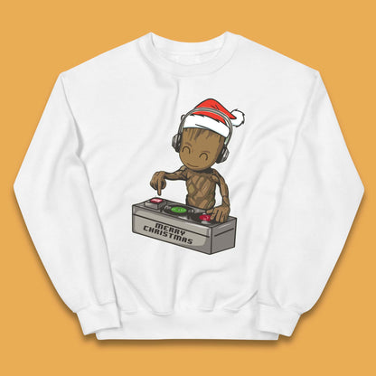 Baby Groot DJ Christmas Kids Jumper