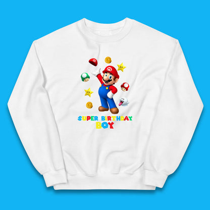 Super Birthday Boy Super Mario Game Series Mario Bros Super Mario Theme Birthday Party Kids Jumper