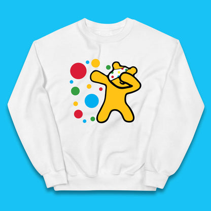 Dabbing Spotty Pudsey Bear Children In Need Dab Dance Spotty Day Donation Kids Jumper