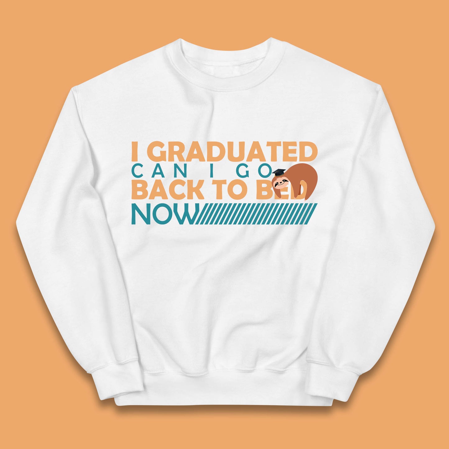 I Graduated Can I Go Back To Bed Now Funny Sleeping Sloth Graduation Kids Jumper