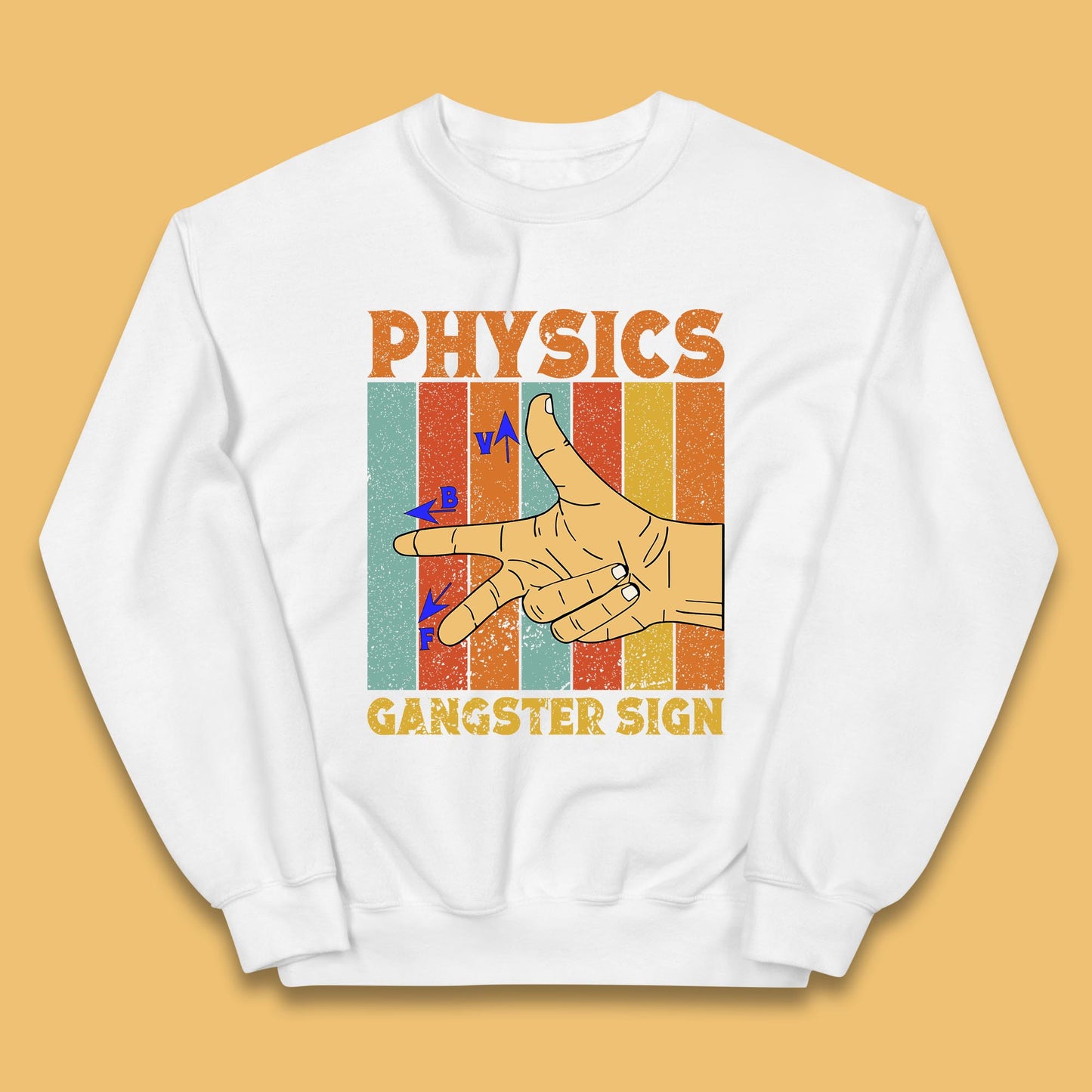 Physics Gangster Sign  Right Hand Rule Funny Parody Science Scientist Kids Jumper