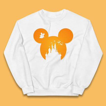 Disney Mickey Mouse Happy Halloween Disney Castle Halloween Scary Boo Flying Bats Kids Jumper