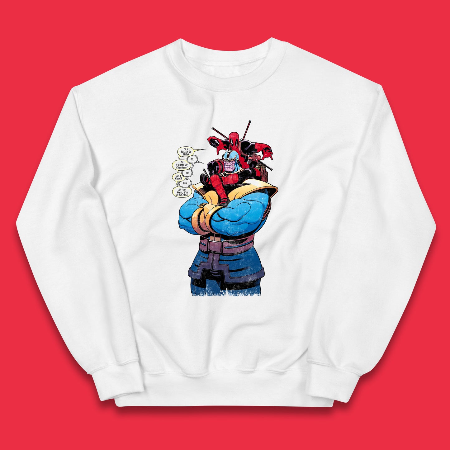 Marvel Comics Deadpool Minibus 3 Deadpool VS Thanos Comic Book Fictional Character Kids Jumper