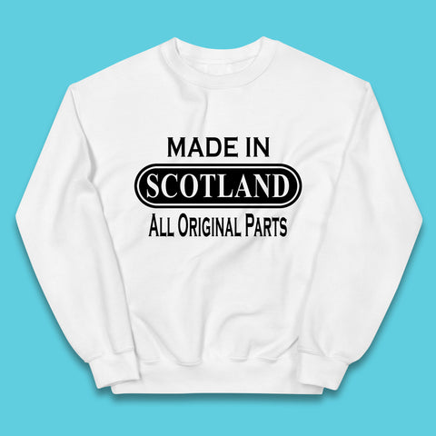Made In Scotland All Original Parts Vintage Retro Birthday Country In United Kingdom UK Constituent Country Gift Kids Jumper