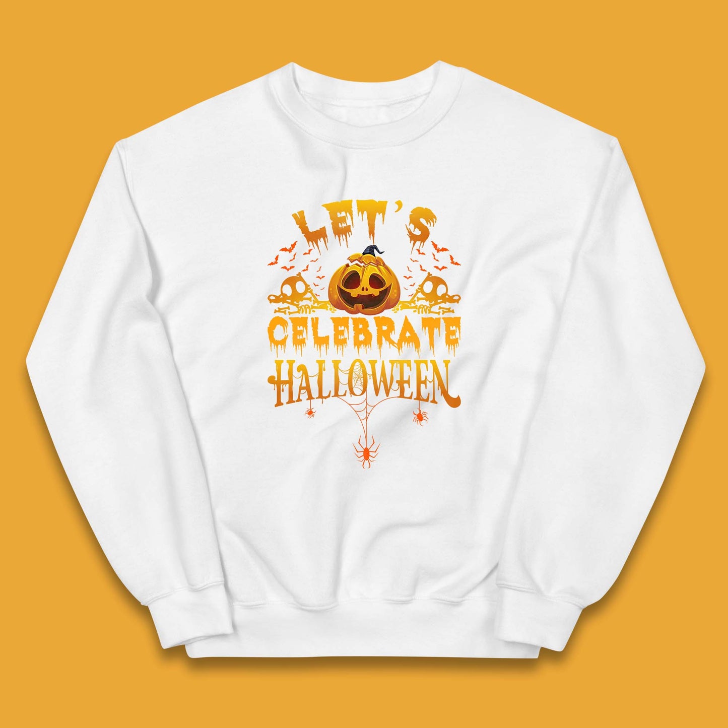 Let's Celebrate Halloween Horror Evil Pumpkin Scary Spooky Kids Jumper