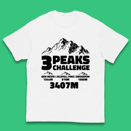 3 Peaks Challenge Hiking Kids T Shirt