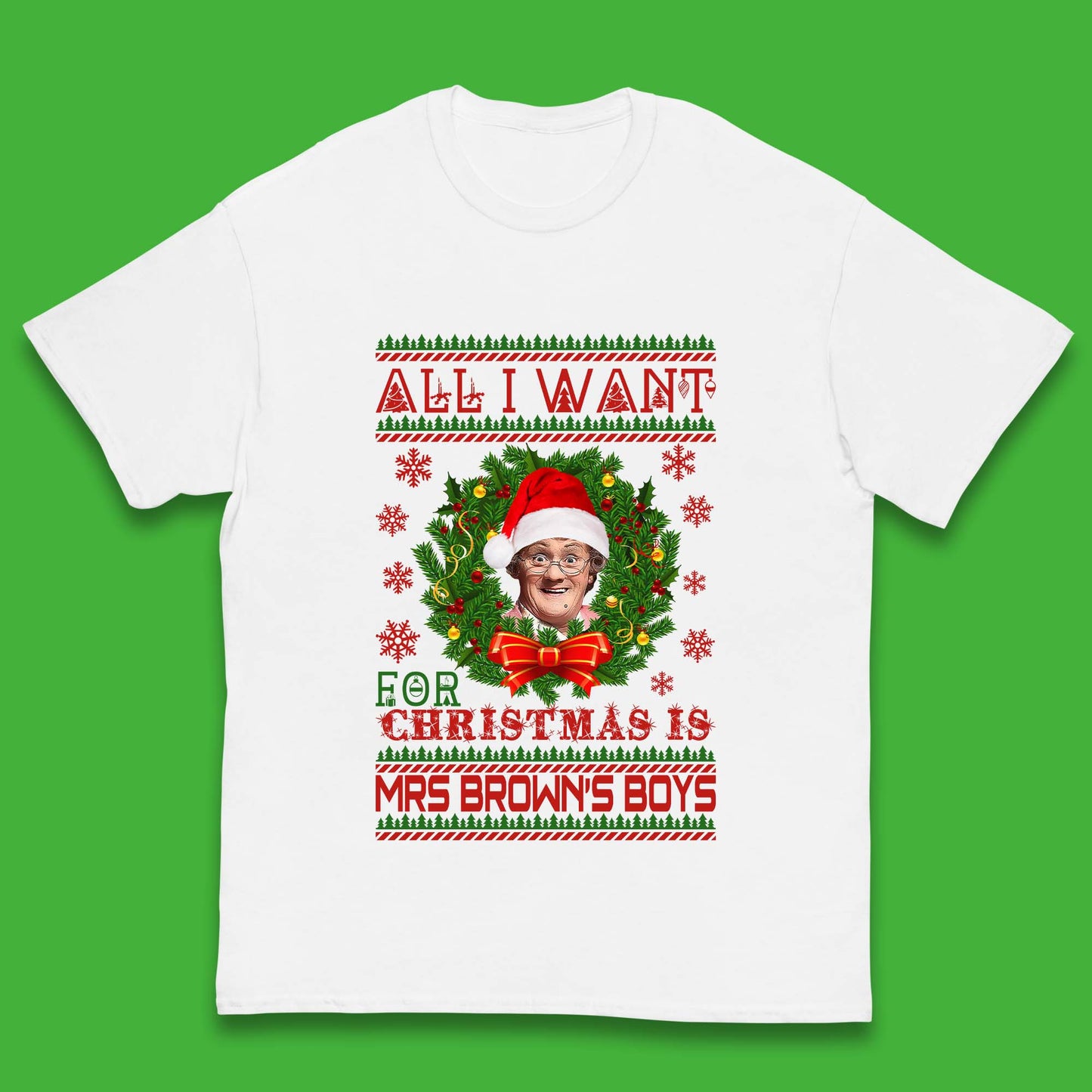 Want Mrs Brown's Boys For Christmas Kids T-Shirt