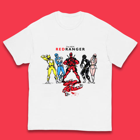 The New Red Ranger Deadpool (Marvel Comics) Vs Red Ranger (Power Rangers) Superhero Kids T Shirt