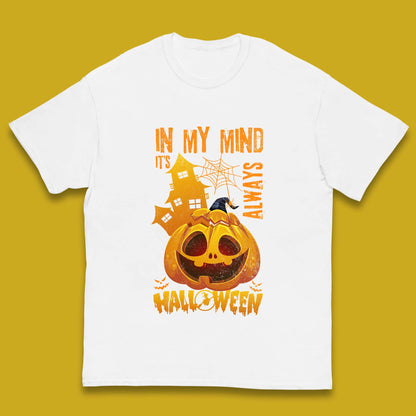 In My Mind It's Always Halloween Haunted House Horror Scary Monster Pumpkin Kids T Shirt