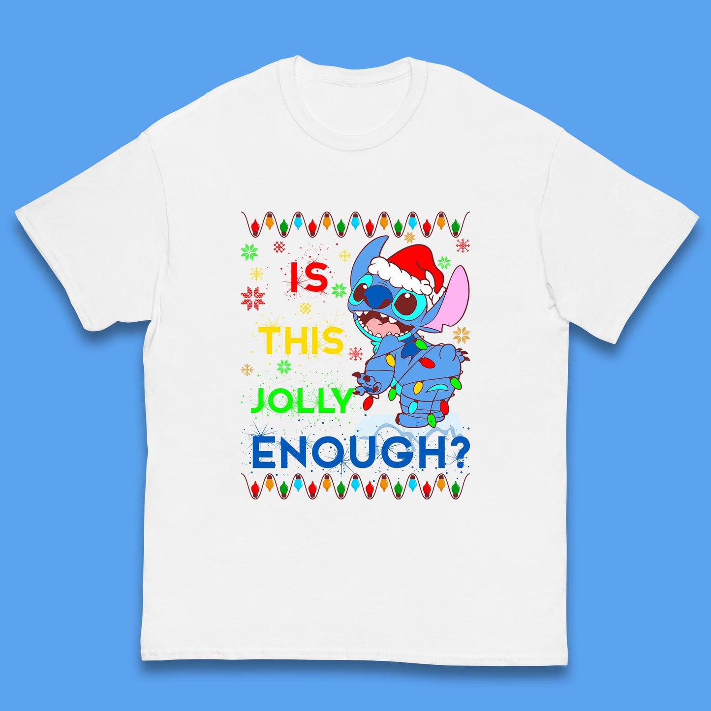 christmas stitch is this jolly enough t shirt