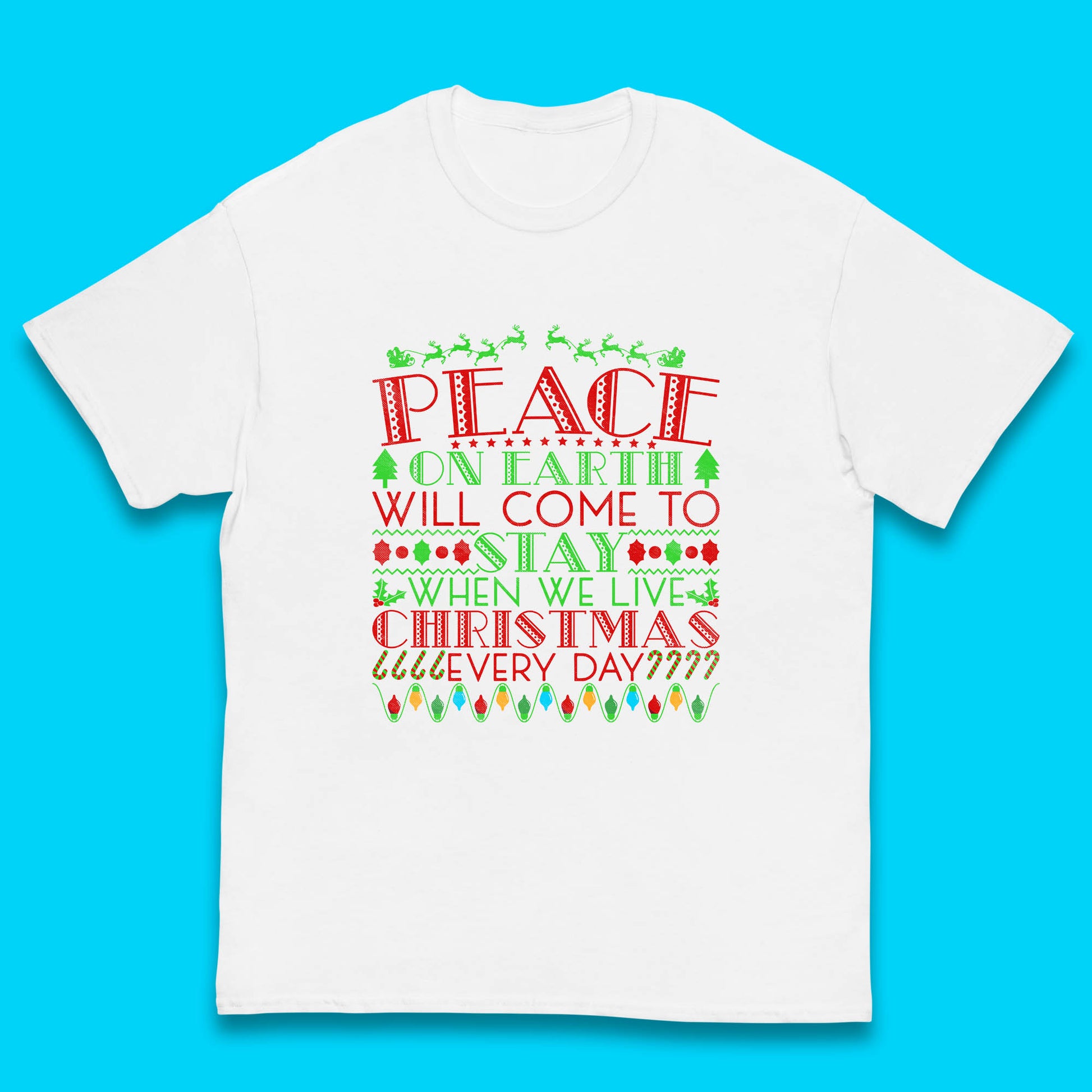 peace on earth christmas quote t shirt