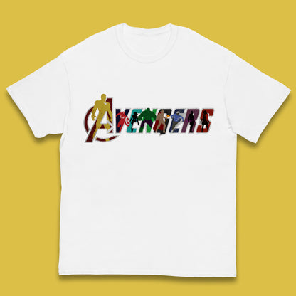 Marvel Avengers Super Heroes Movie Characters Spider Man, Hulk, Iron Man, Thor, Captain America Avengers Group Kids T Shirt