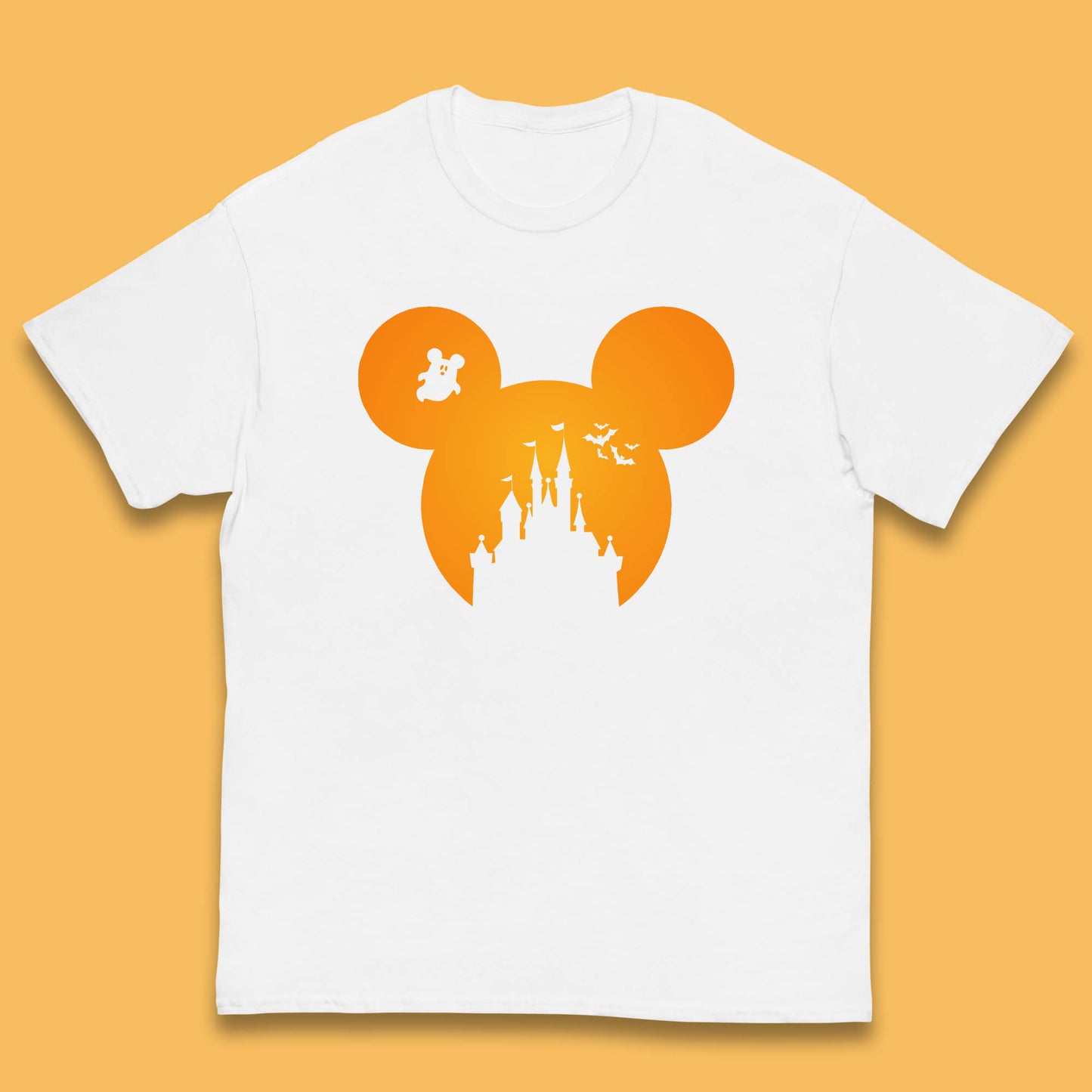 Disney Mickey Mouse Happy Halloween Disney Castle Halloween Scary Boo Flying Bats Kids T Shirt