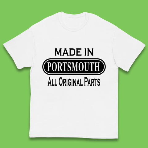 Made In Portsmouth All Original Parts Vintage Retro Birthday Port City In Hampshire, England Gift Kids T Shirt