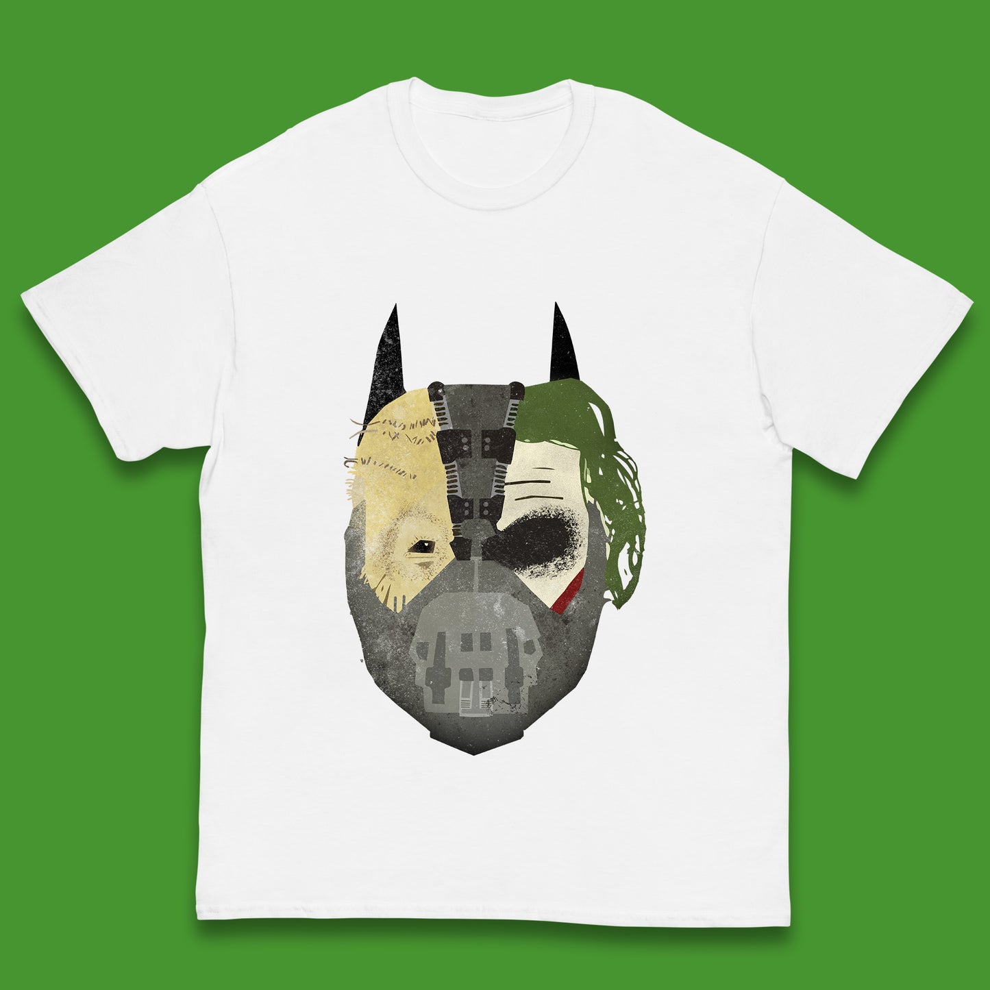 The Dark Knight Trilogy Batman Movie Villains Joker Scarecrow Bane Batman Trilogy Mashup Kids T Shirt