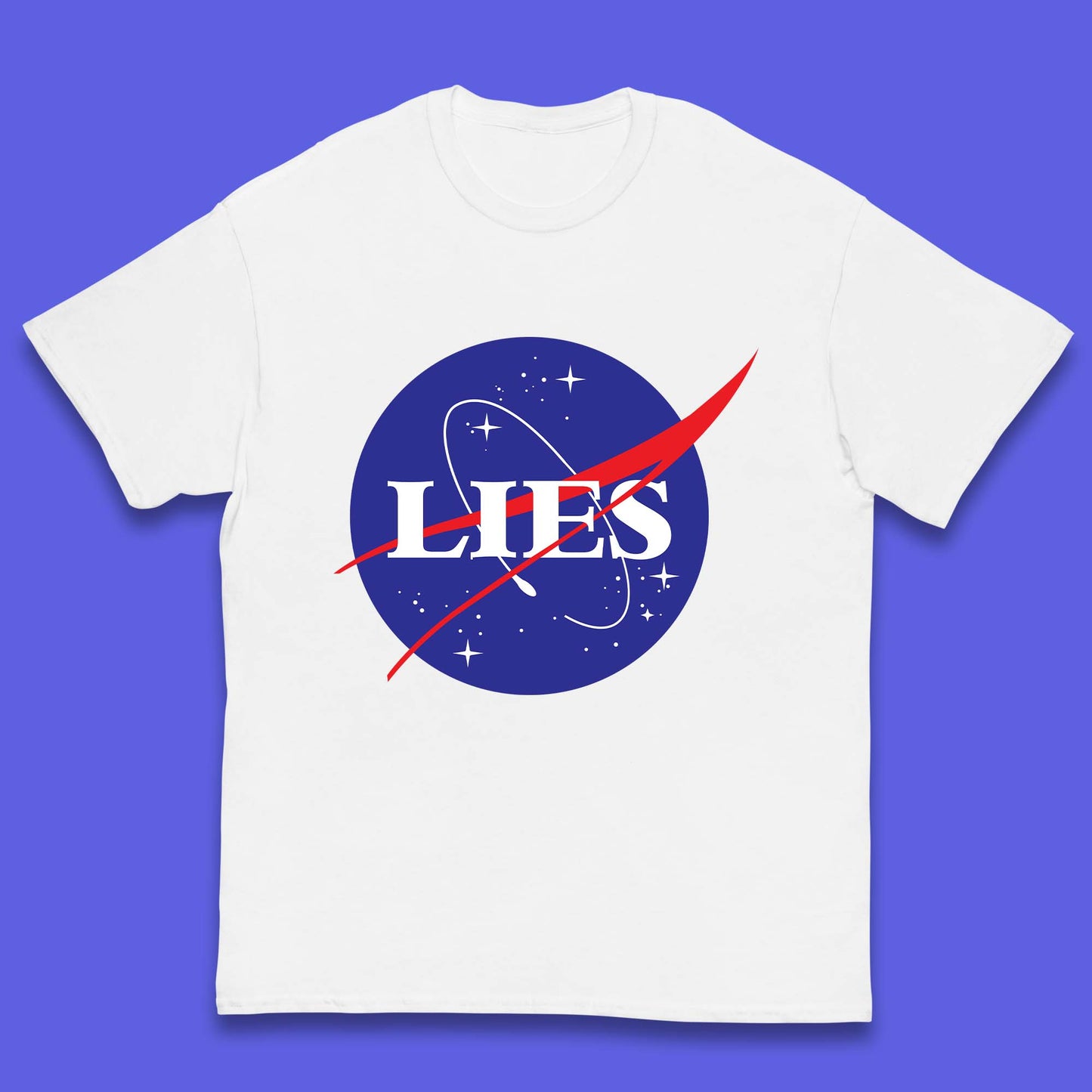 NASA Lies Logo Parody Kids T-Shirt