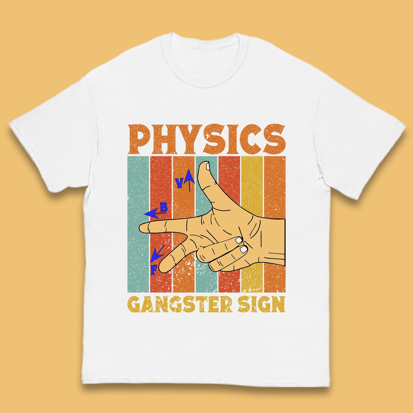 Physics Gangster Sign  Right Hand Rule Funny Parody Science Scientist Kids T Shirt